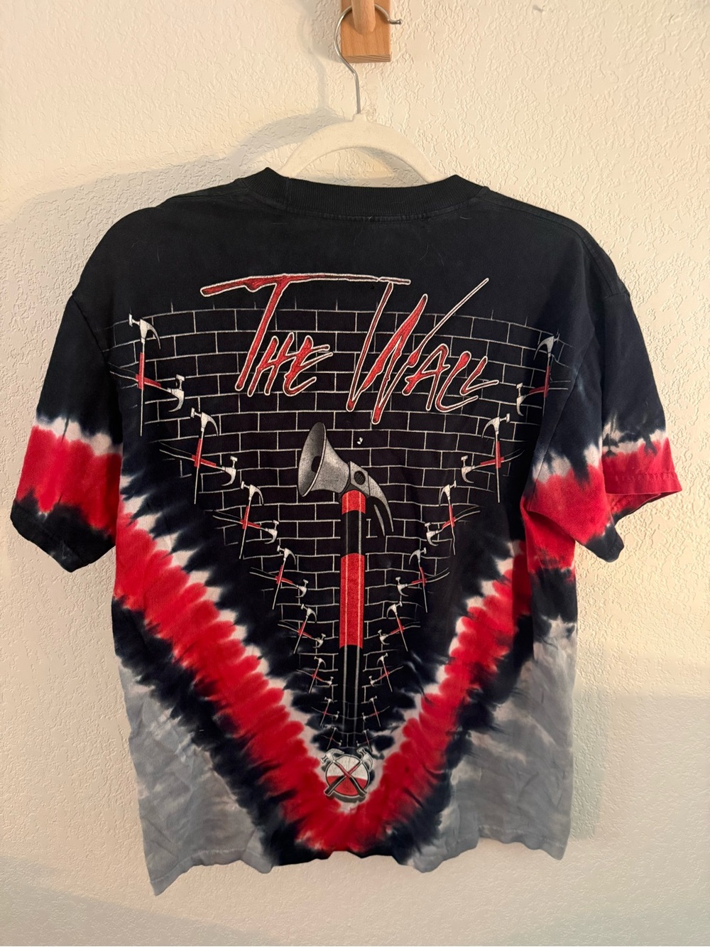 Vintage Tie-Dye Graphic Crewneck T-Shirt - Black/Red/Gray - Picture 2 of 3